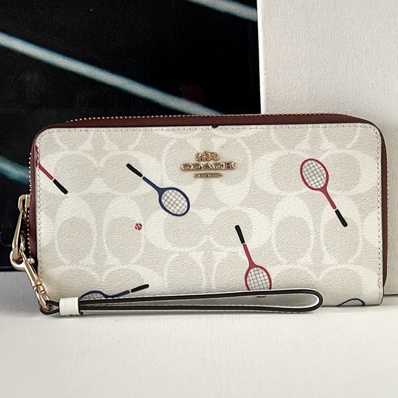 Coach Chalk Multi Racquet Long Zip Around Wallet - Picture 1 of 8